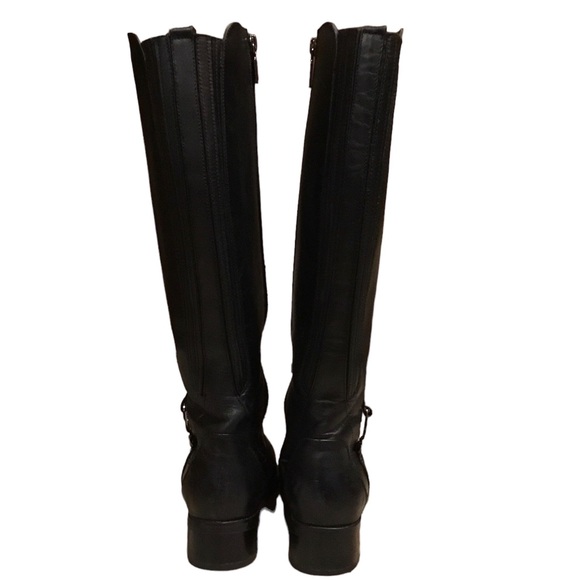 Blondo Aqua Protect Black Tall Leather Riding Boots - Picture 4 of 16